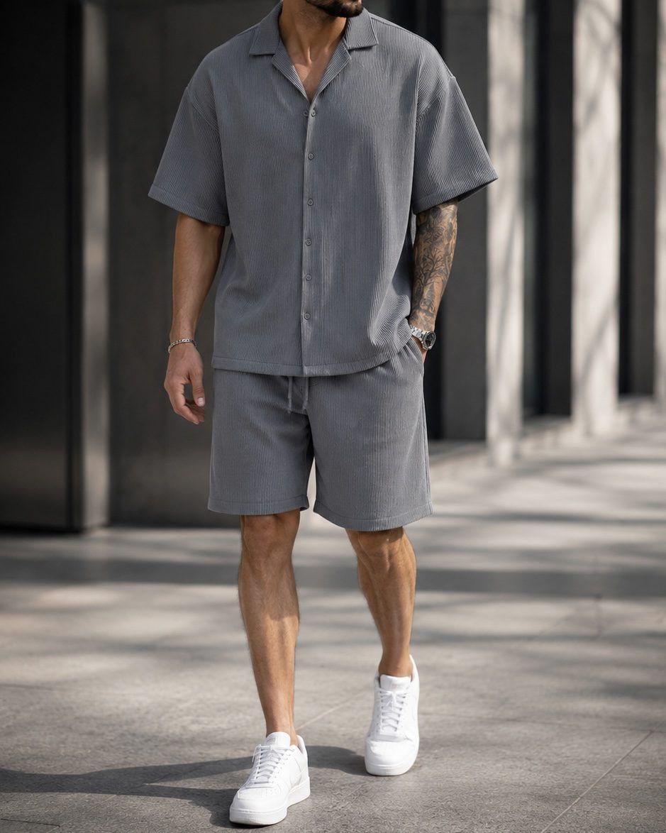 Grey Ribbed Summer Set gallery.thumbnail 2
