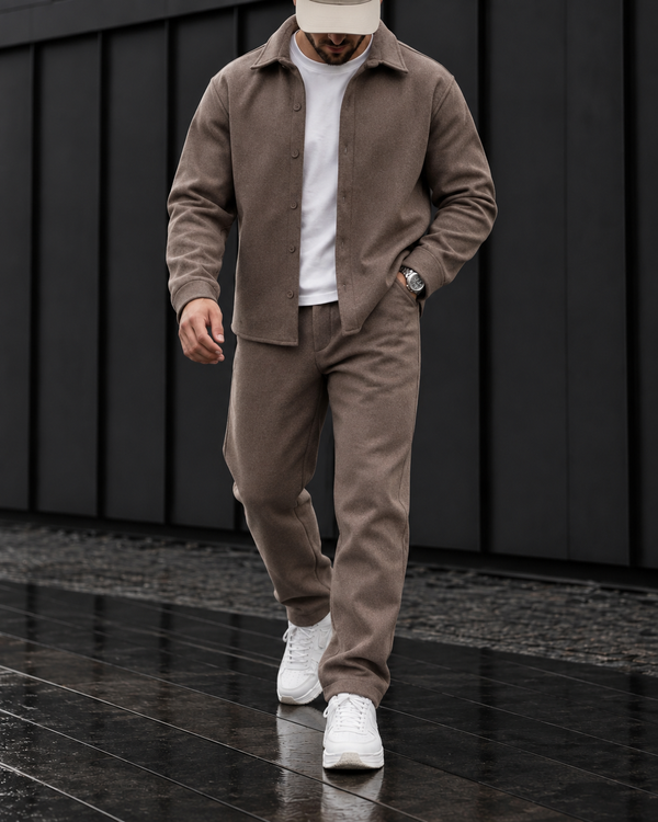 Taupe SET ME KËMISHË TË SIPËRME DHE PANTALLONA