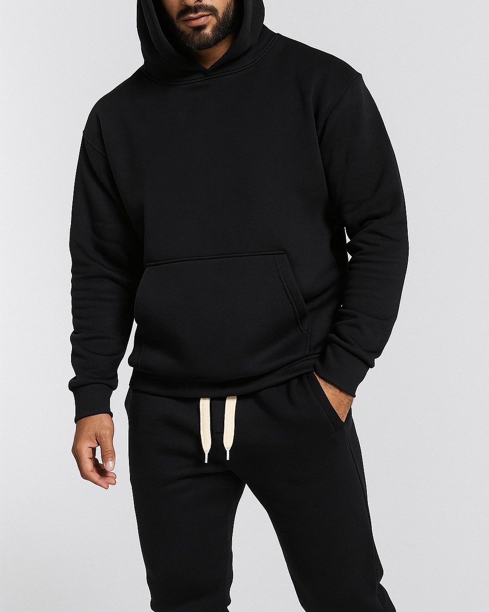 OVERSIZE BLACK HOODIE & JOGGERS SET gallery.thumbnail 2