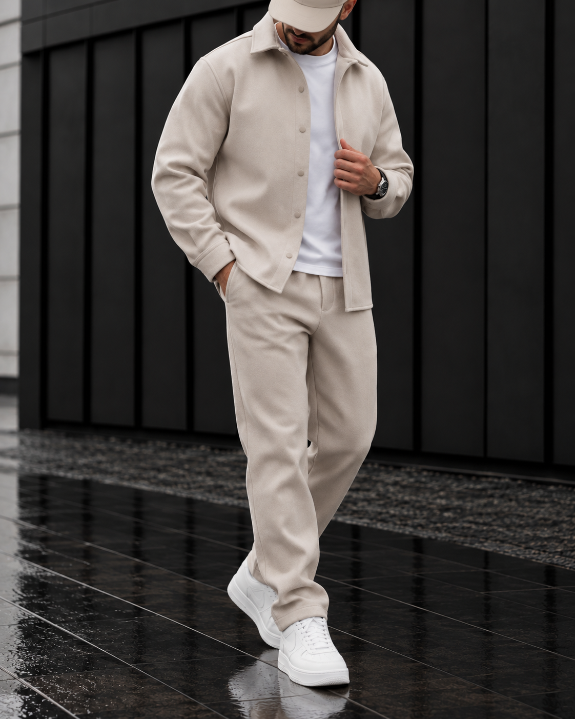 Beige SET ME KËMISHË TË SIPËRME DHE PANTALLONA 2