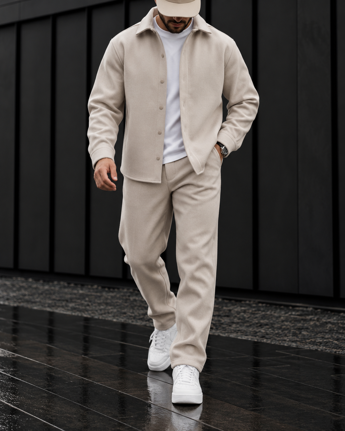 Beige SET ME KËMISHË TË SIPËRME DHE PANTALLONA gallery.thumbnail 1