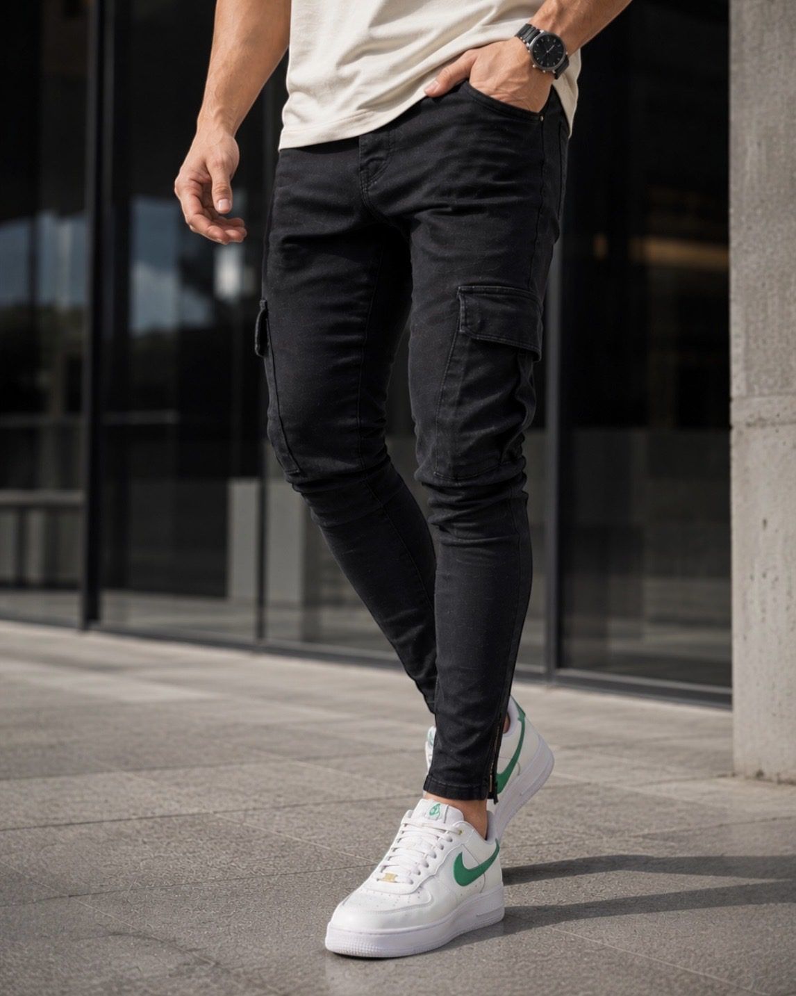 Cargo Jeans – Black gallery.thumbnail 2