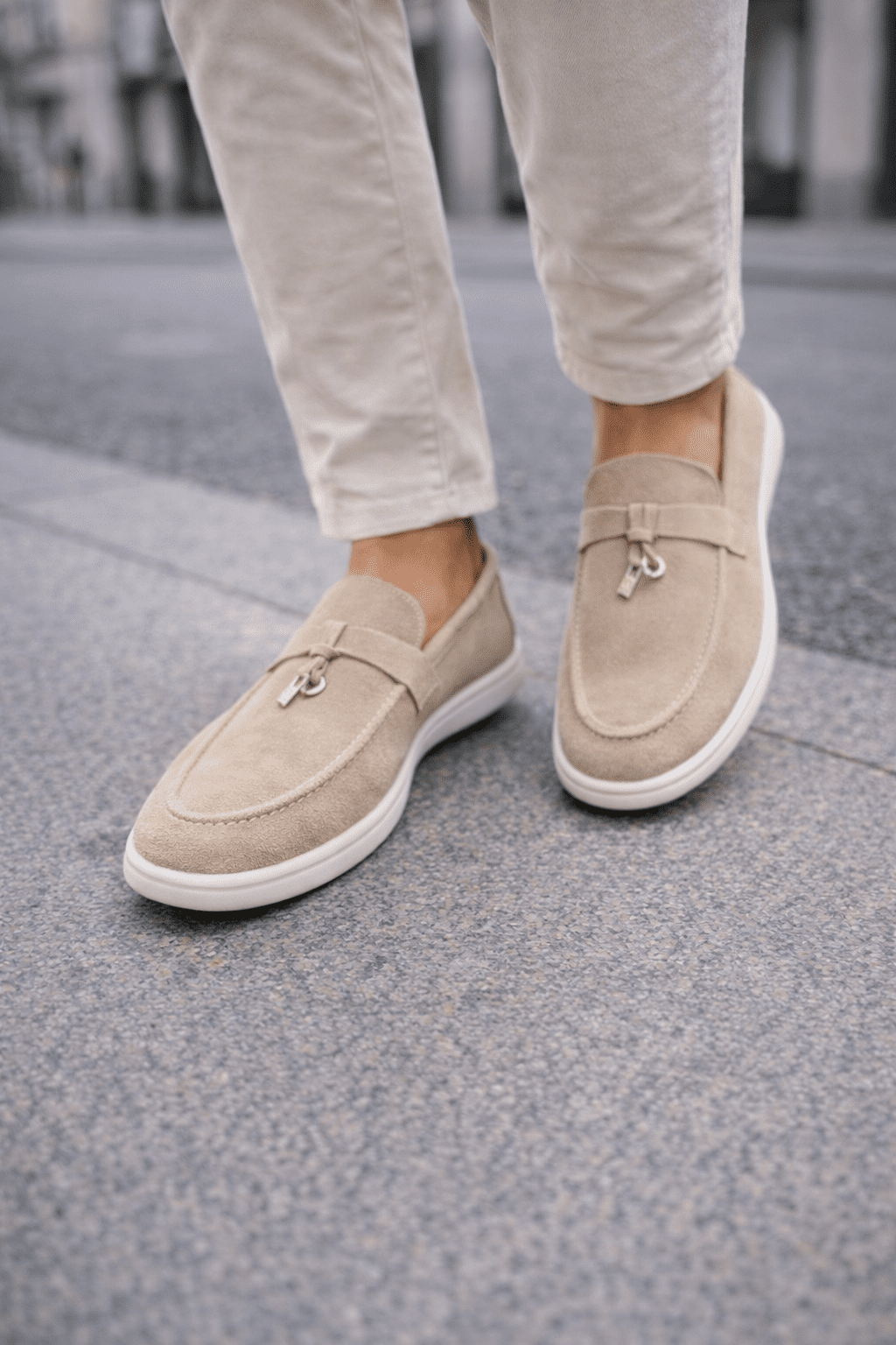 Suede Slip-On Loafers – Beige gallery.thumbnail 2