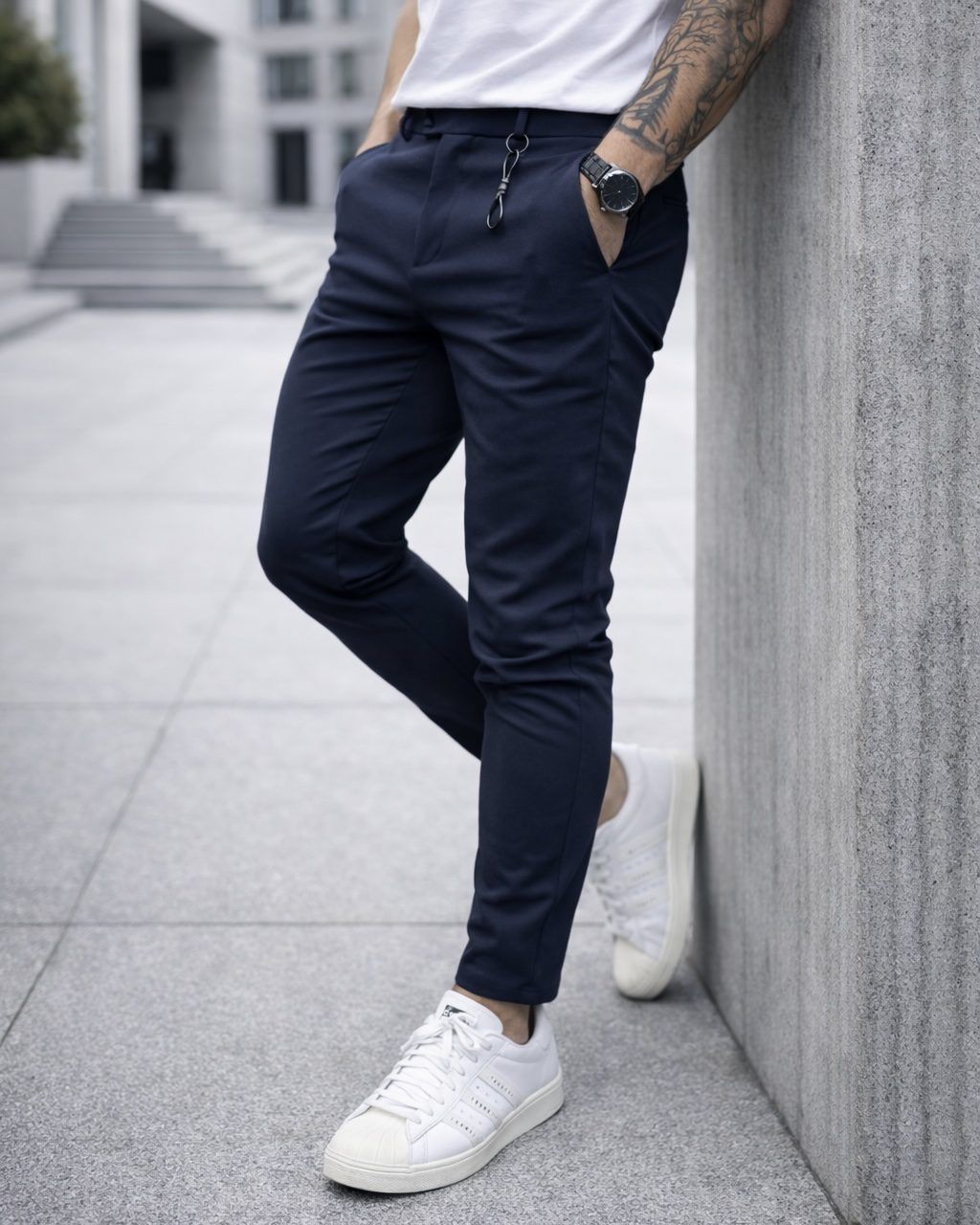 Navy Blue Slim Pants gallery.thumbnail 2