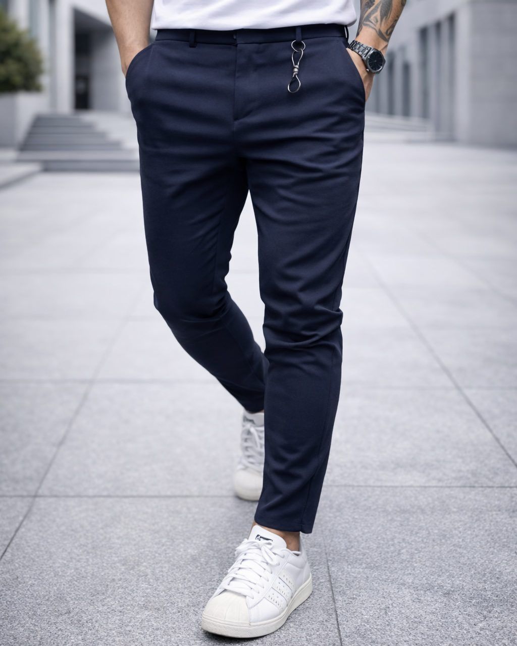 Navy Blue Slim Pants gallery.thumbnail 3