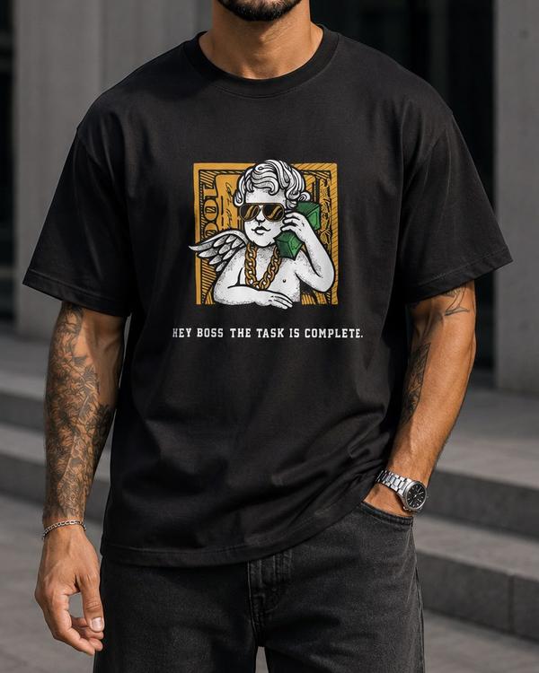 Oversized Graphic T-Shirt – Black