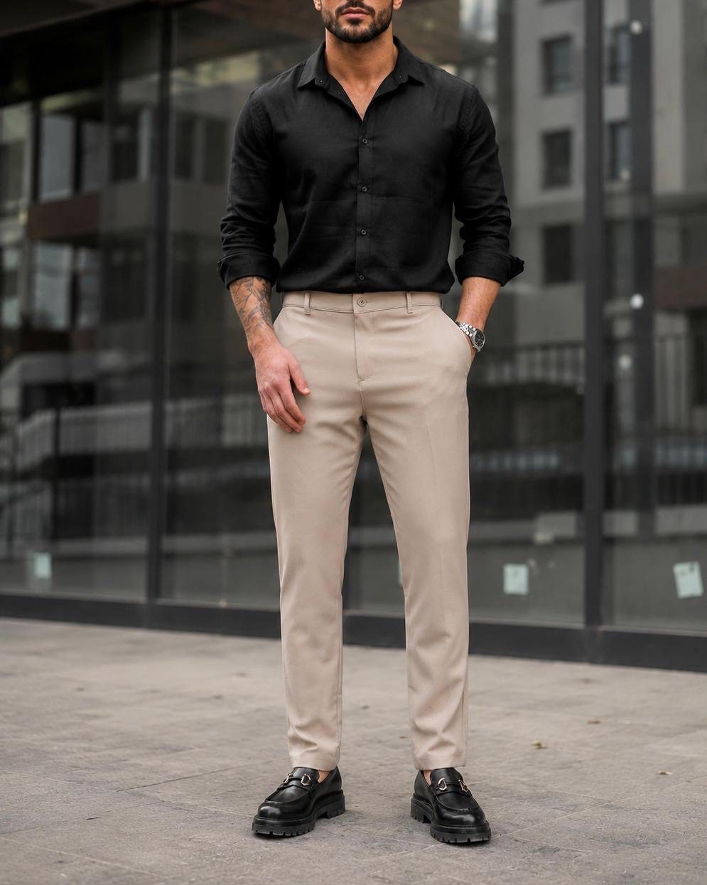 Tailored Essential Trousers – Beige gallery.thumbnail 3