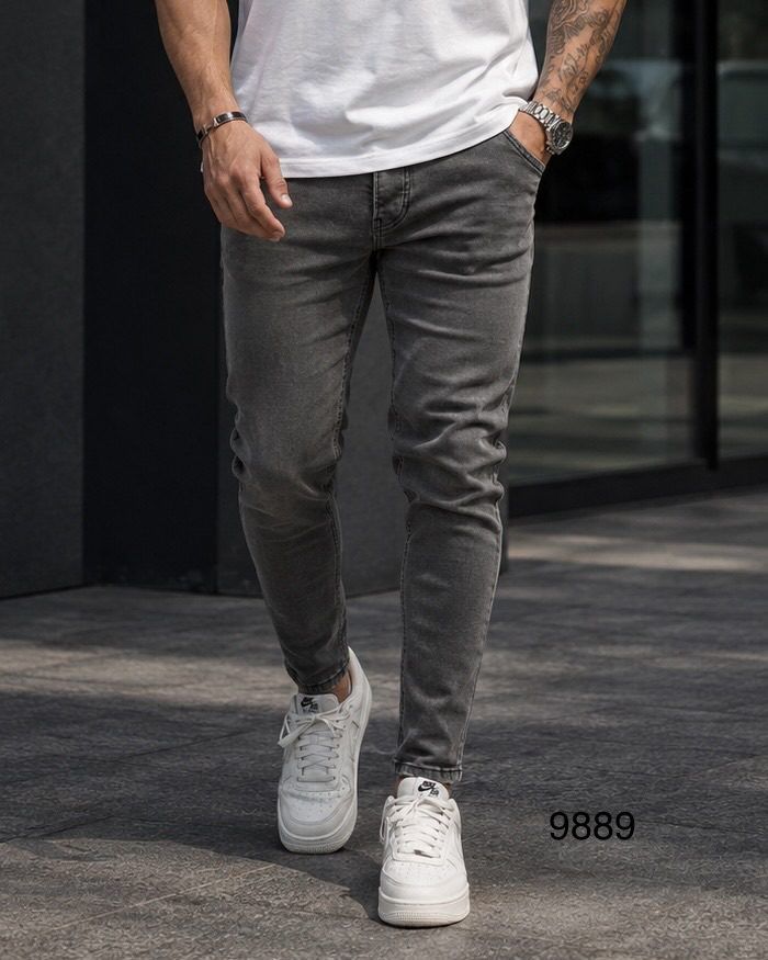 Grey Washed Skinny Jeans 1