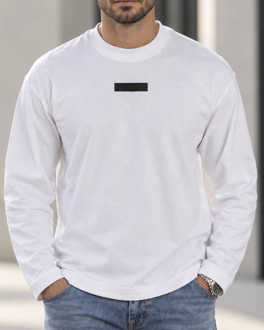 MINIMAL LONG-SLEEVE T-SHIRT – WHITE gallery.thumbnail 2