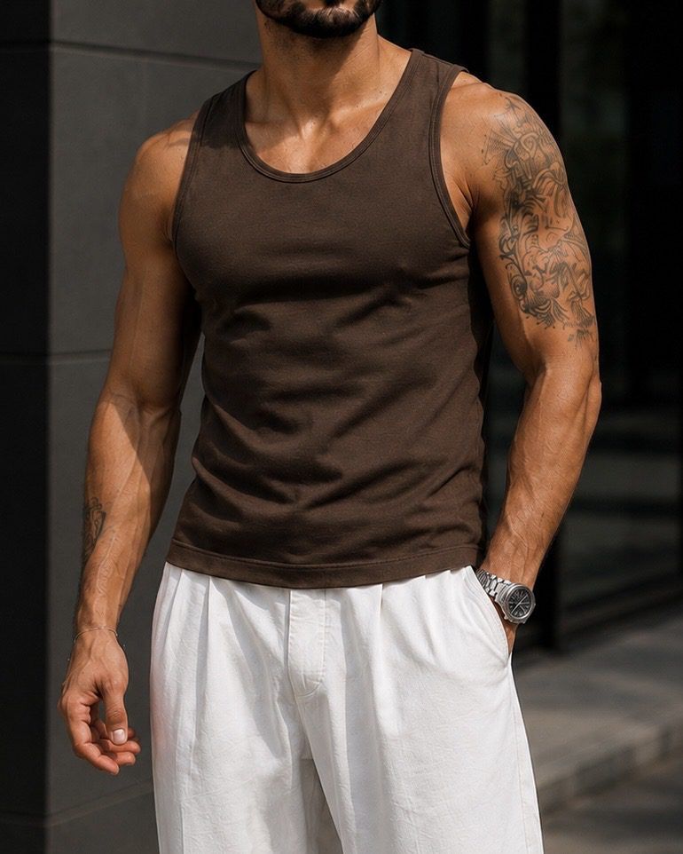 Essential Tank Top - Brown gallery.thumbnail 2