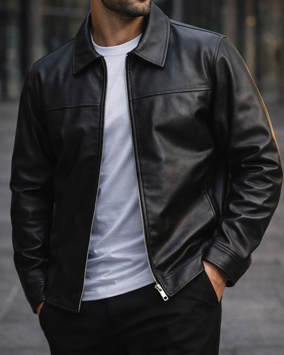 Classic Leather Jacket – Black gallery.thumbnail 1