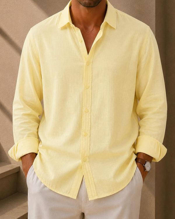 Pastel Yellow Casual Shirt