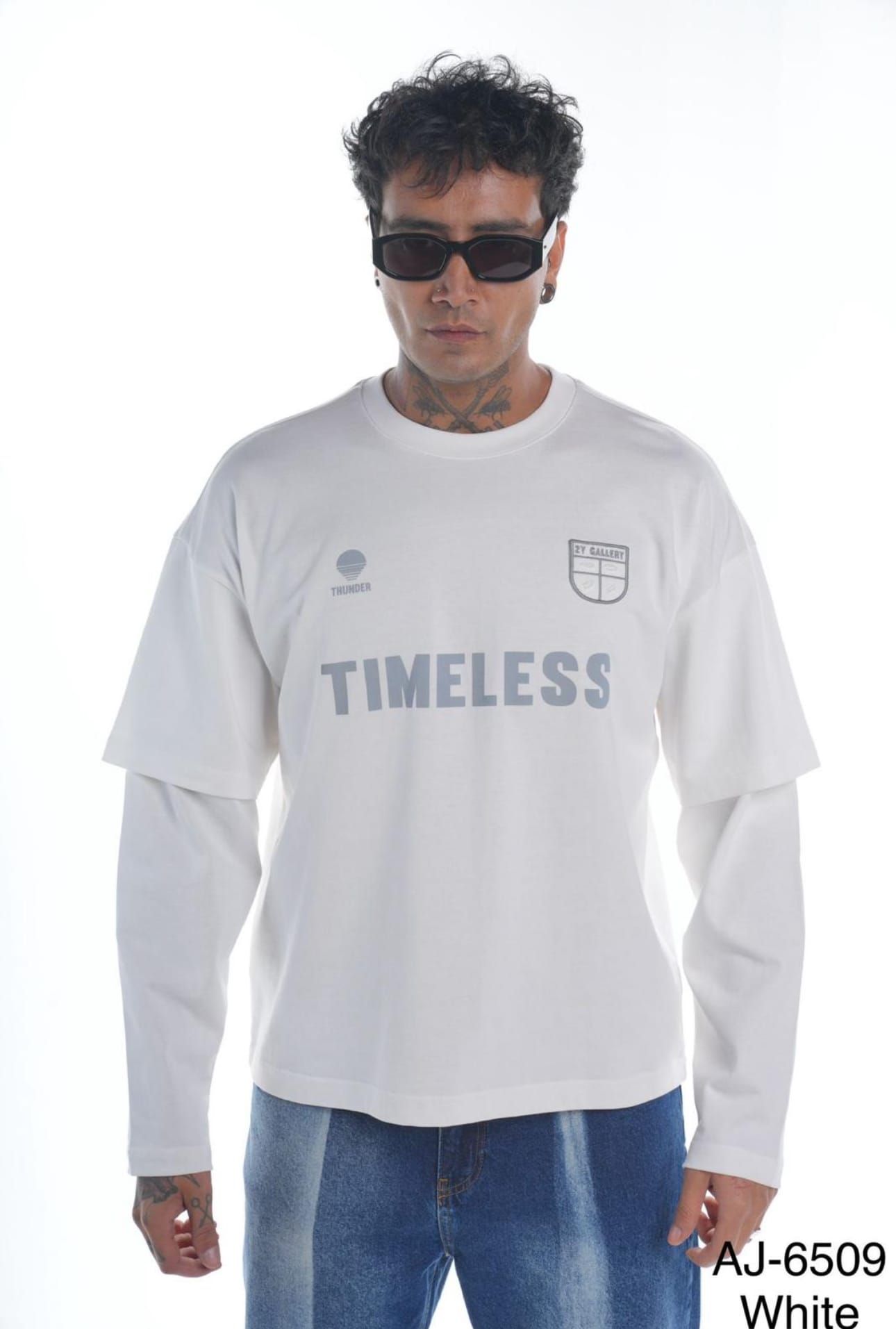Layered “TIMELESS” White Long Sleeve gallery.thumbnail 1