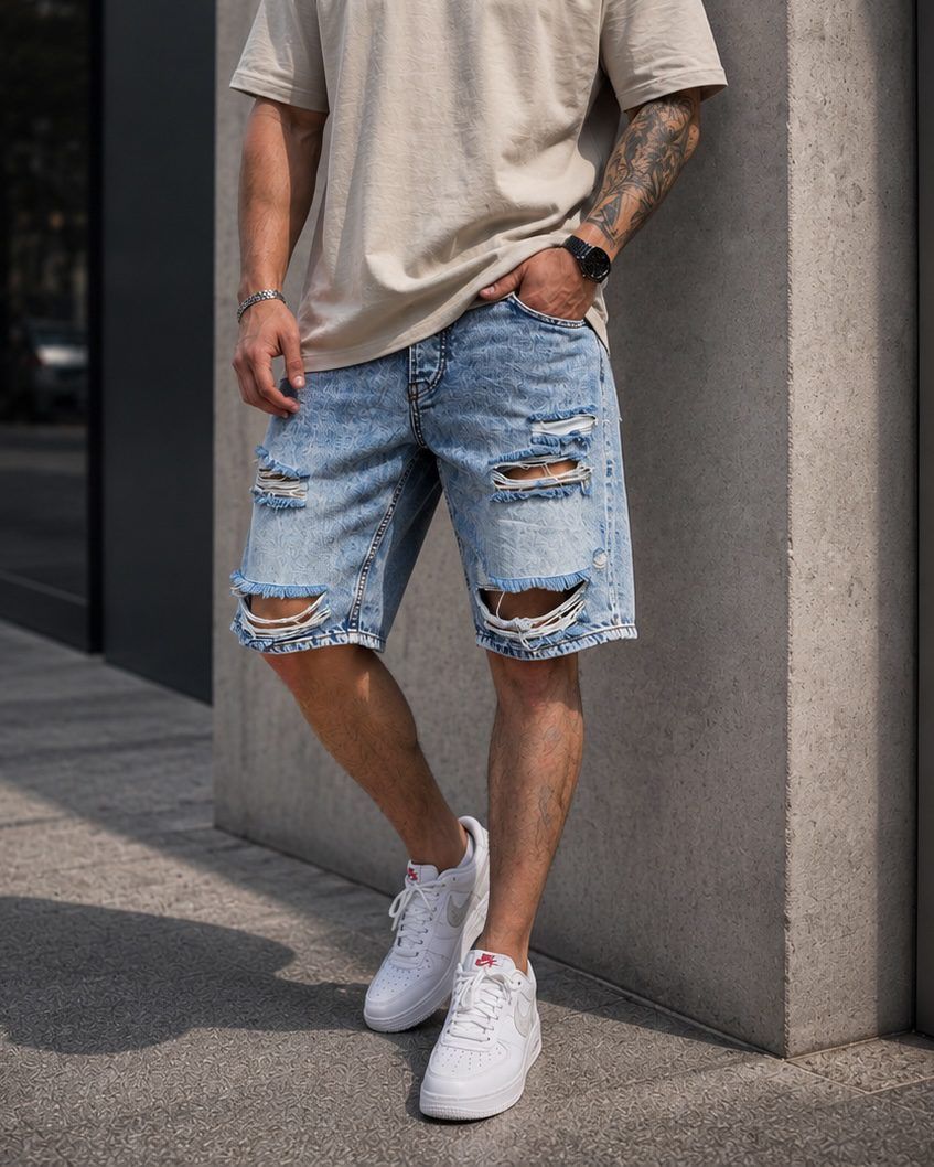 Extreme Distressed Denim Shorts 1