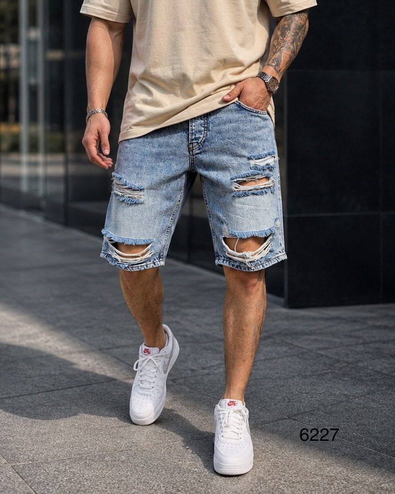 Extreme Distressed Denim Shorts gallery.thumbnail 2
