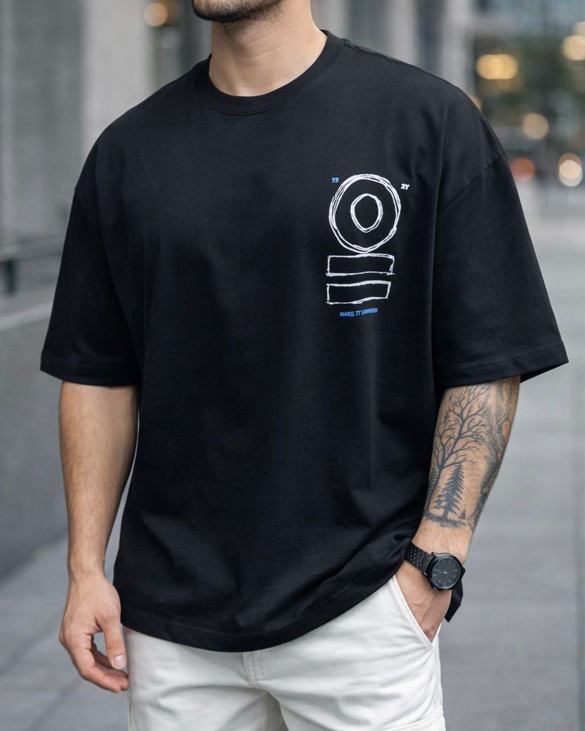 Oversized Statement Graphic T-Shirt – Black gallery.thumbnail 1