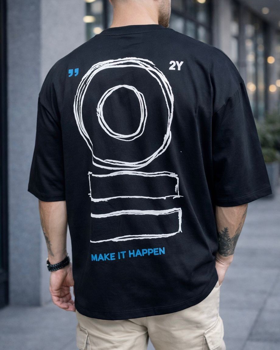 Oversized Statement Graphic T-Shirt – Black gallery.thumbnail 2