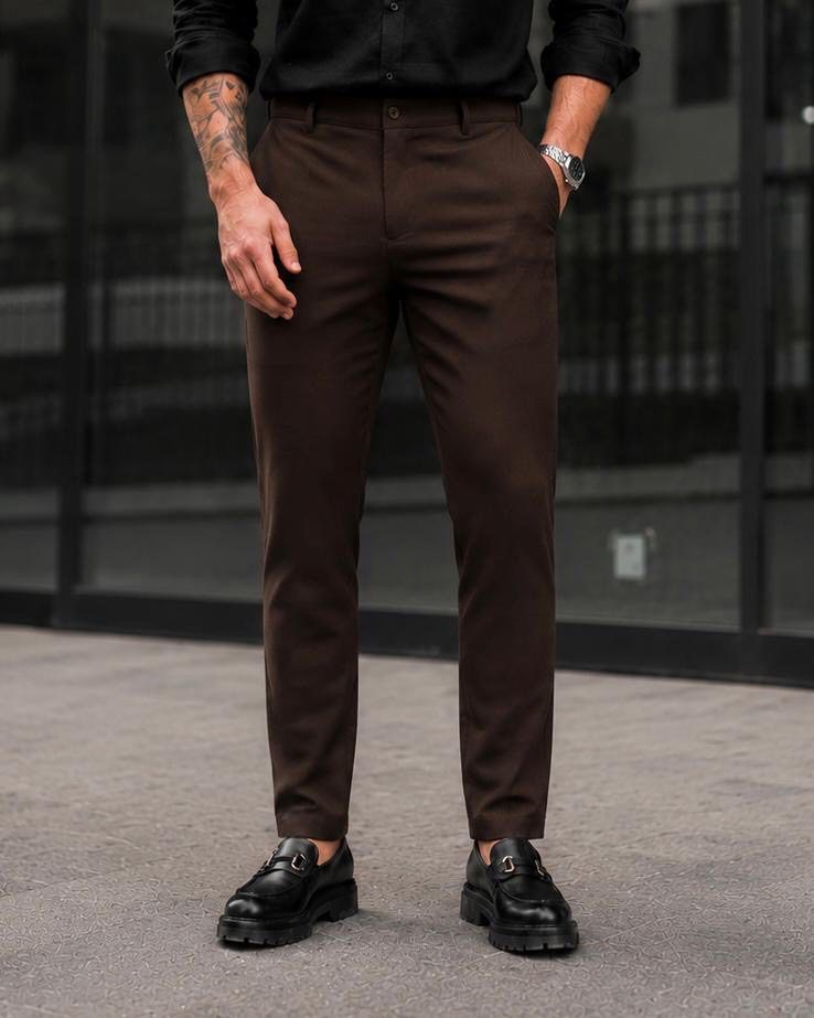 Tailored Essential Trousers – Dark Brown gallery.thumbnail 2