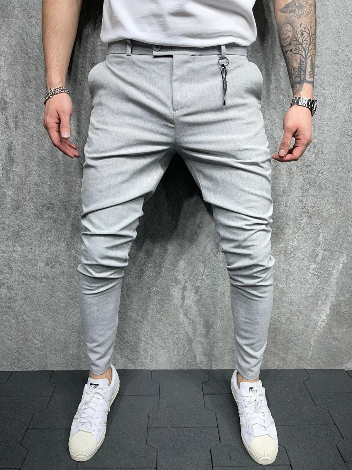 Light Grey Cargo Jogger Pants gallery.thumbnail 1