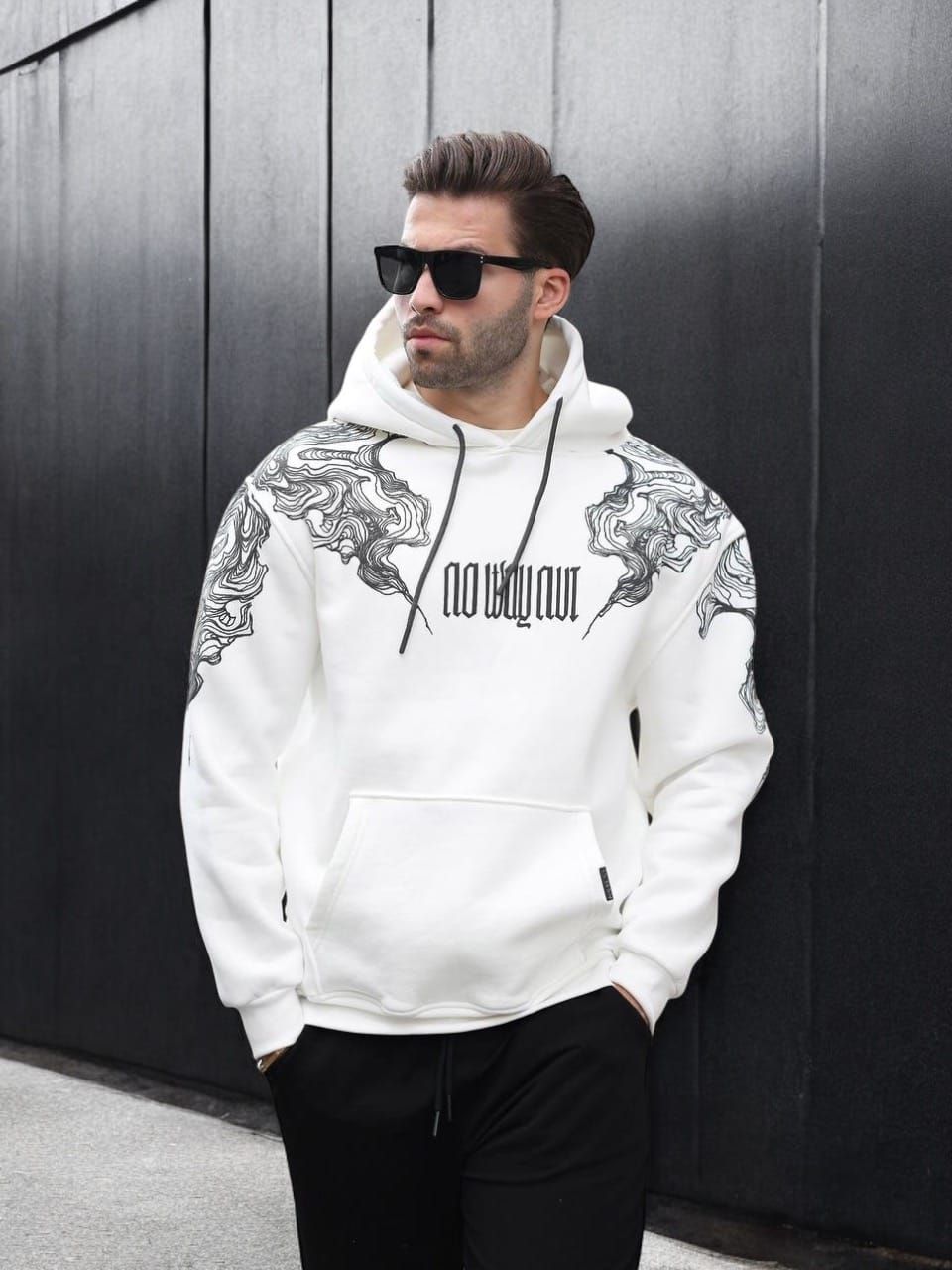 White Graphic Hoodie 1