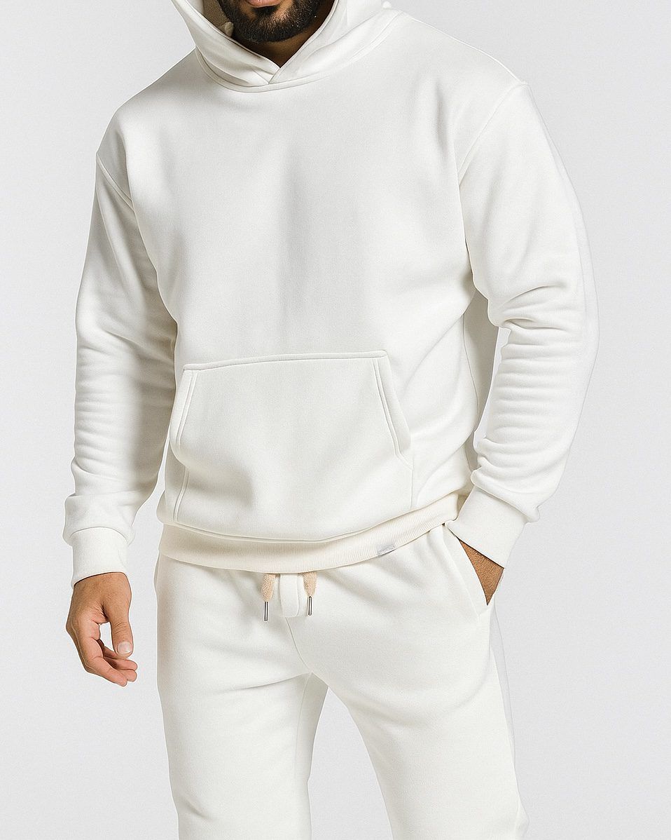 OVERSIZE WHITE HOODIE & JOGGERS SET 1