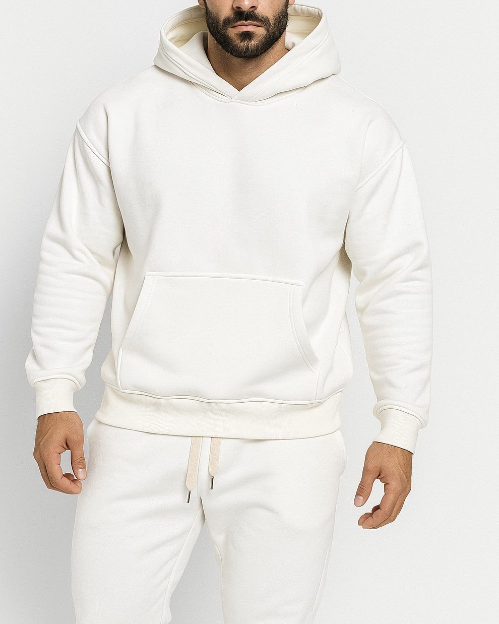 OVERSIZE WHITE HOODIE & JOGGERS SET gallery.thumbnail 2