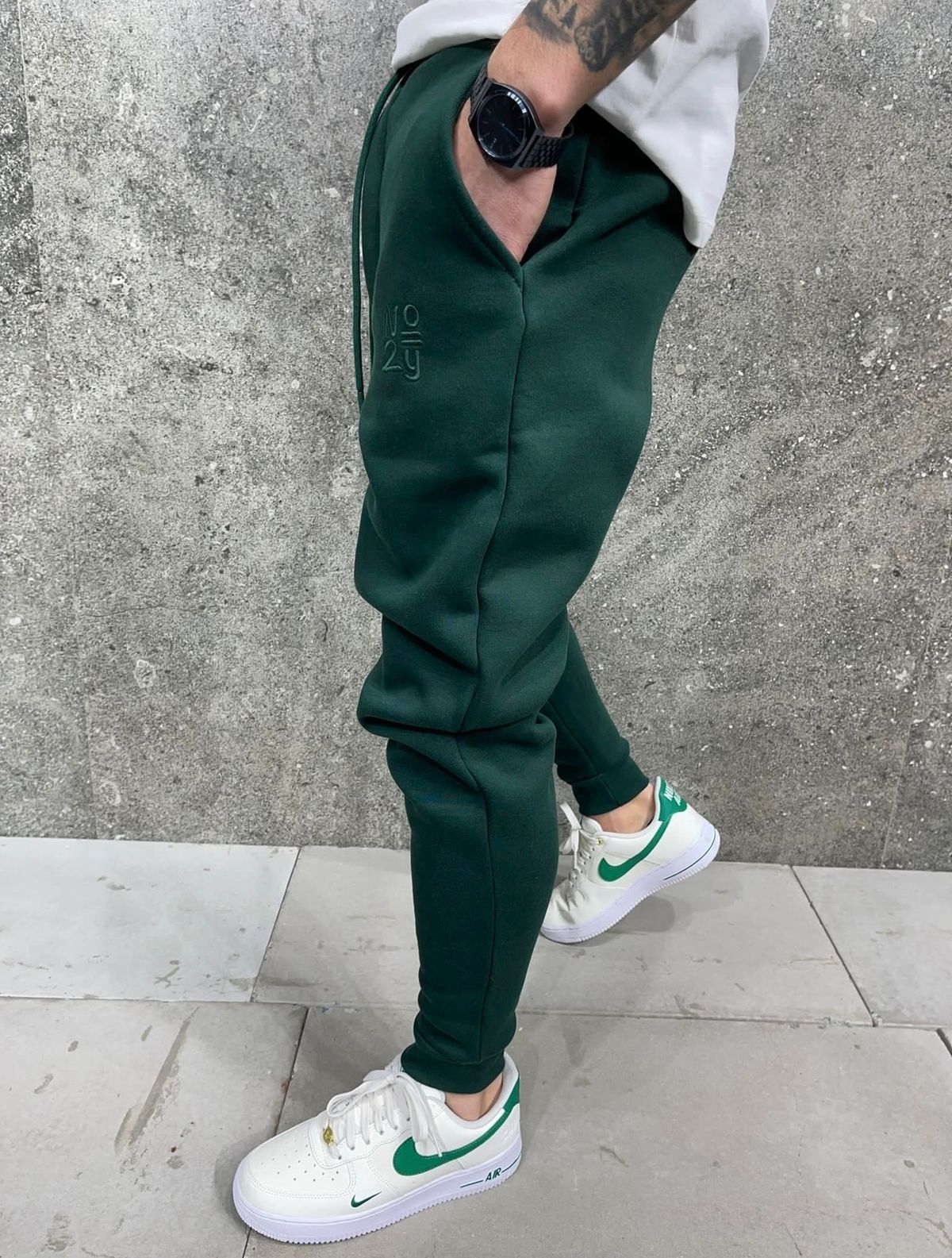 Green Embroidered Sweatpants 2