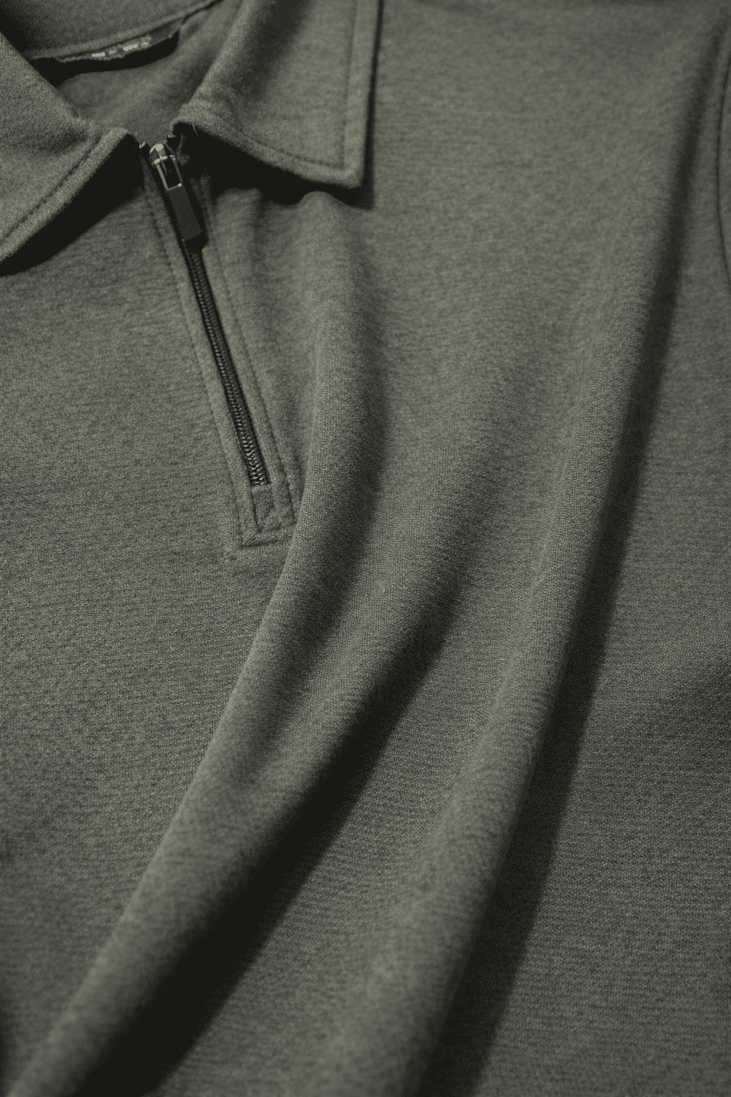 Olive Zip Polo Shirt gallery.thumbnail 2