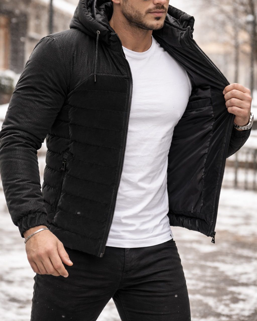 Urban Shield Hybrid Puffer Jacket – Black gallery.thumbnail 1