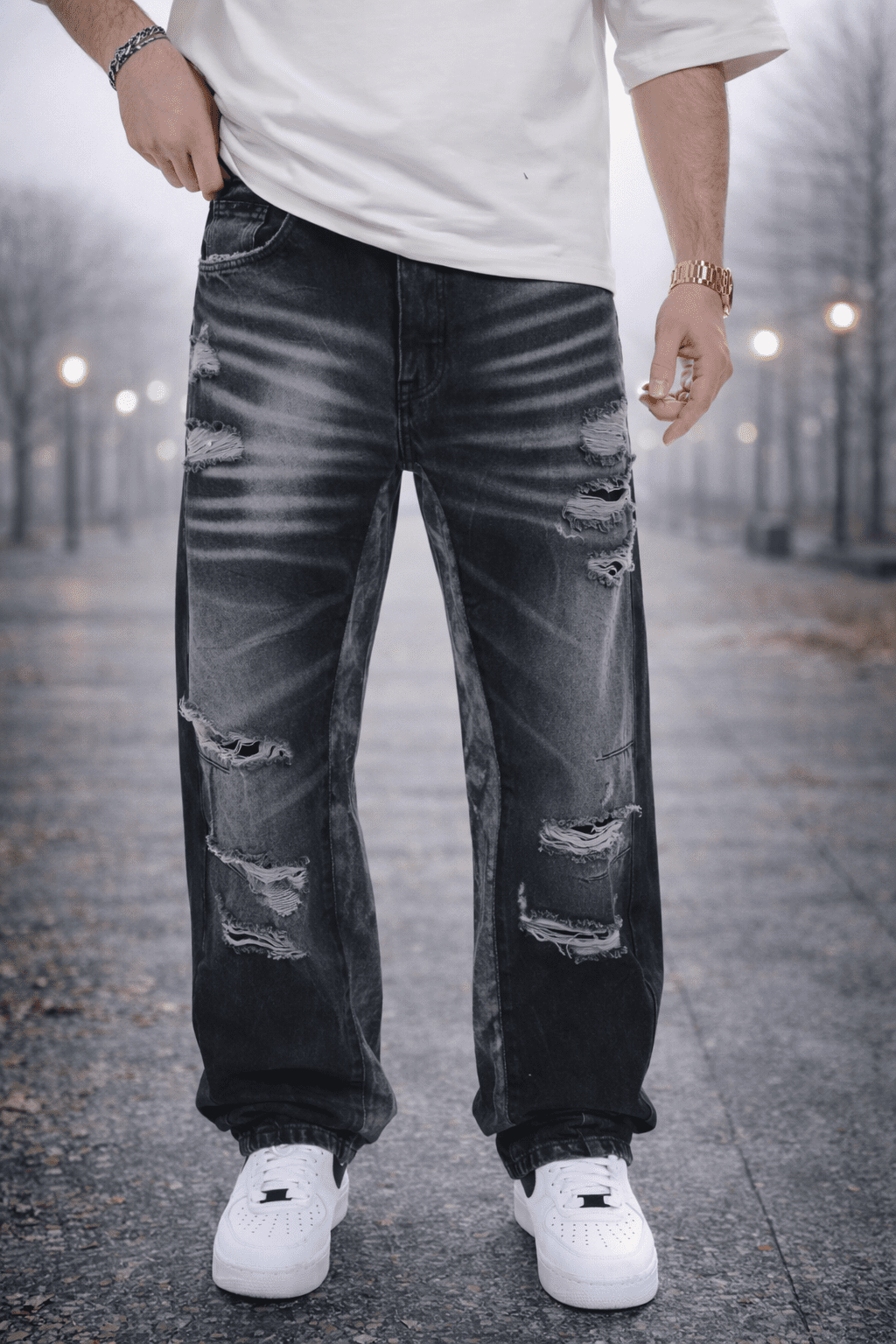 SHADOW RIP DENIM – WASHED BLACK gallery.thumbnail 1