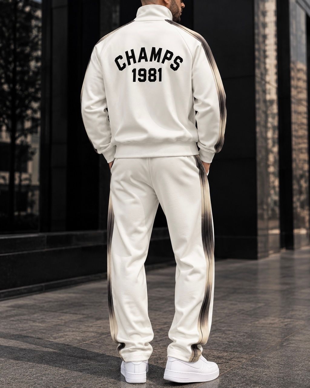 White Gradient Stripe Tracksuit Set gallery.thumbnail 2