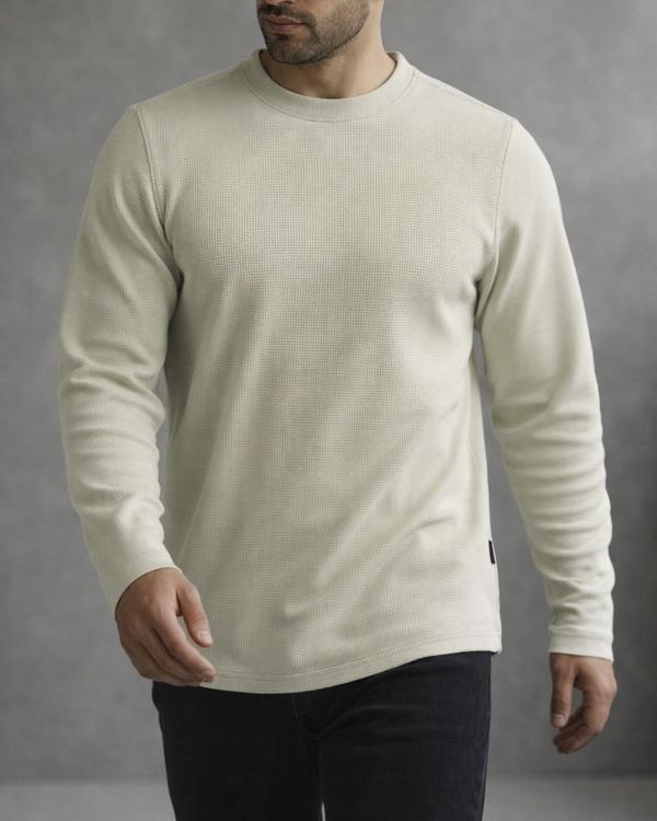 Essential Waffle Long Sleeve Top – Light Green
