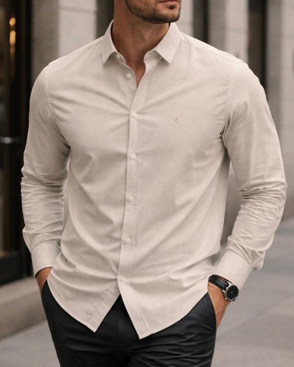 Classic Texture Shirt – Beige
