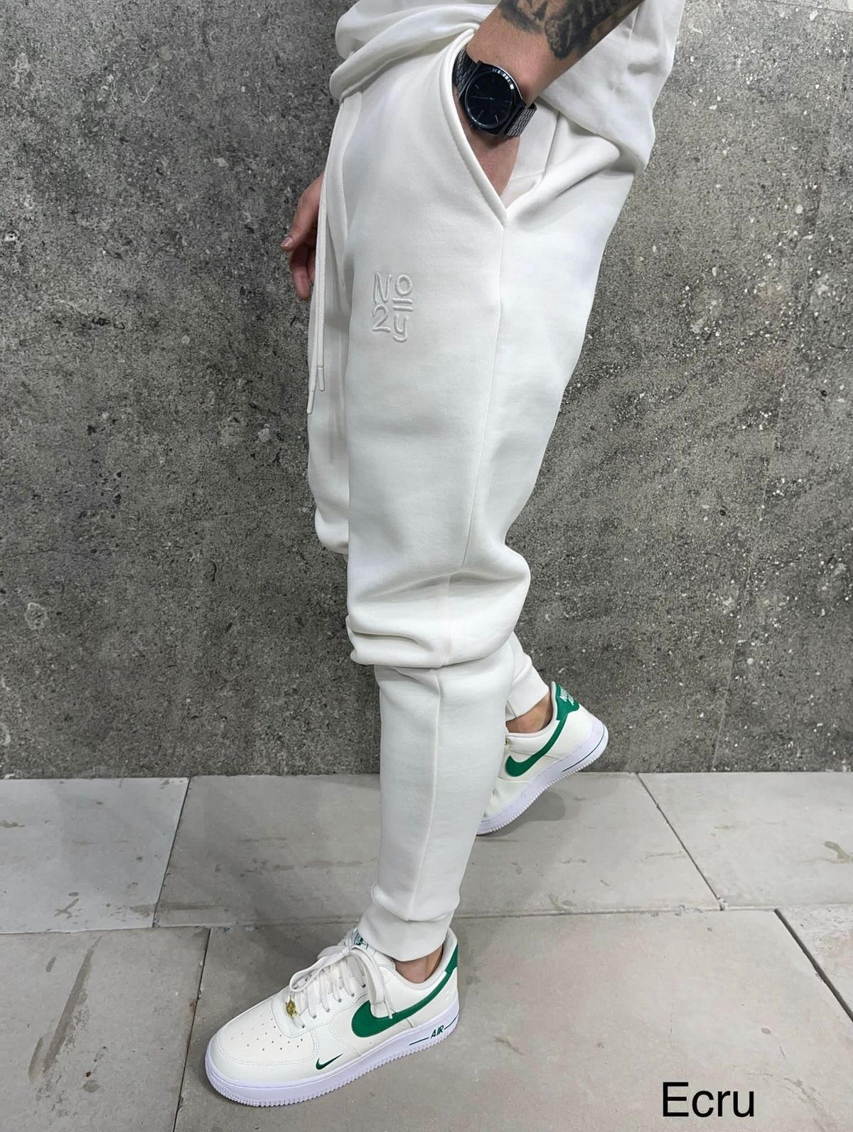 White Embroidered Sweatpants 2