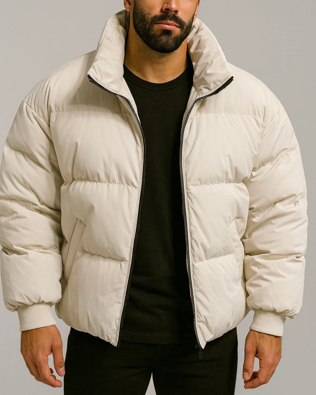 Cream Puffer Jacket gallery.thumbnail 1