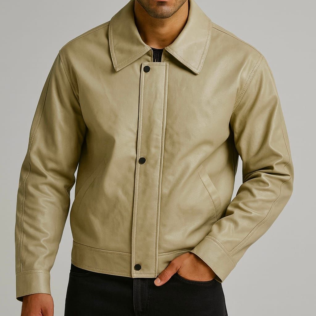 Pistachio Leather Jacket gallery.thumbnail 1