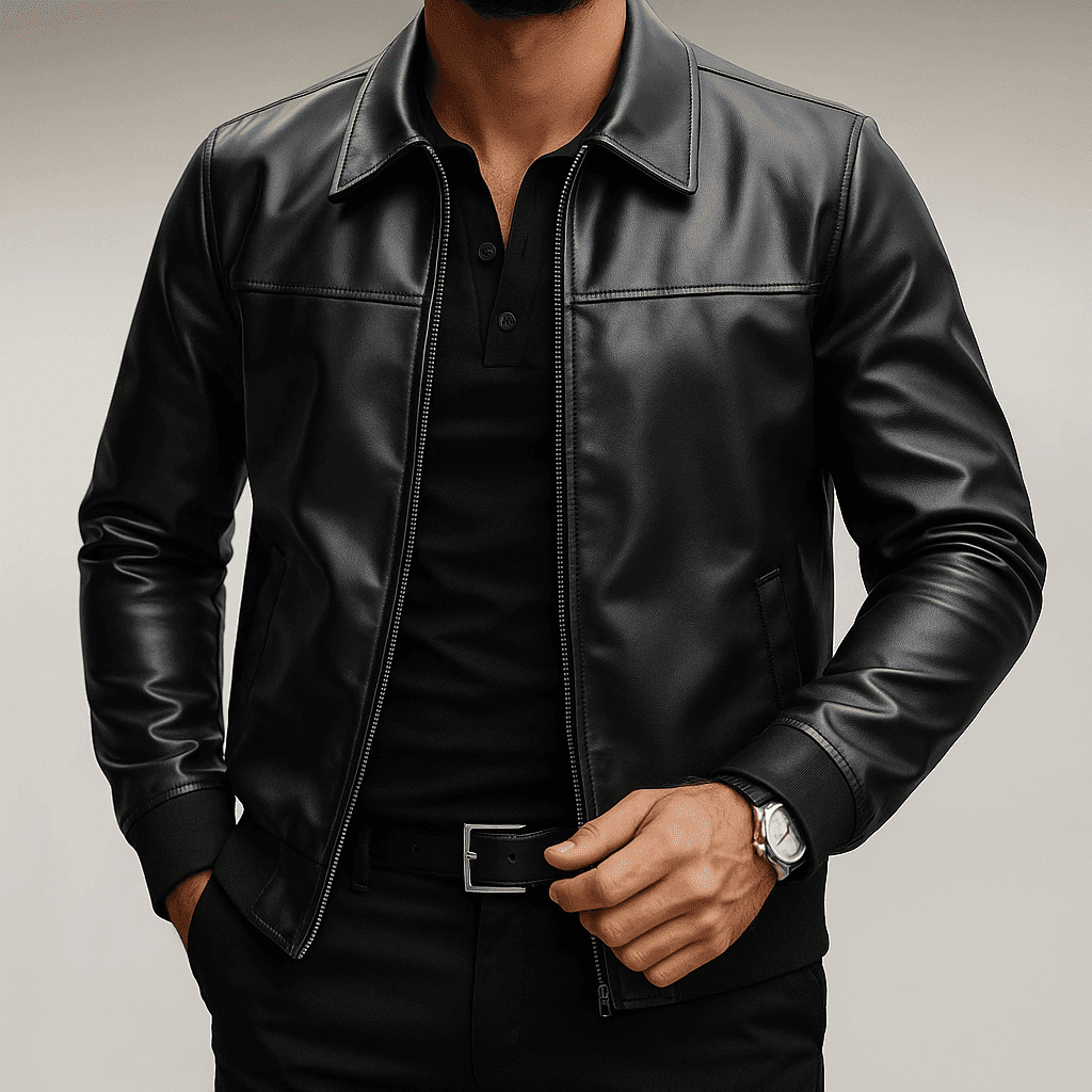 Midnight Noir Leather Jacket gallery.thumbnail 1