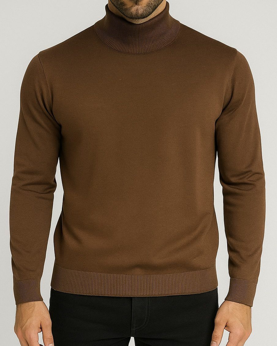 BROWN TURTLENECK – PREMIUM SLIM FIT gallery.thumbnail 1