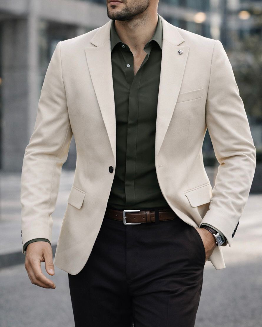 Refined Tailored Blazer – Beige gallery.thumbnail 3