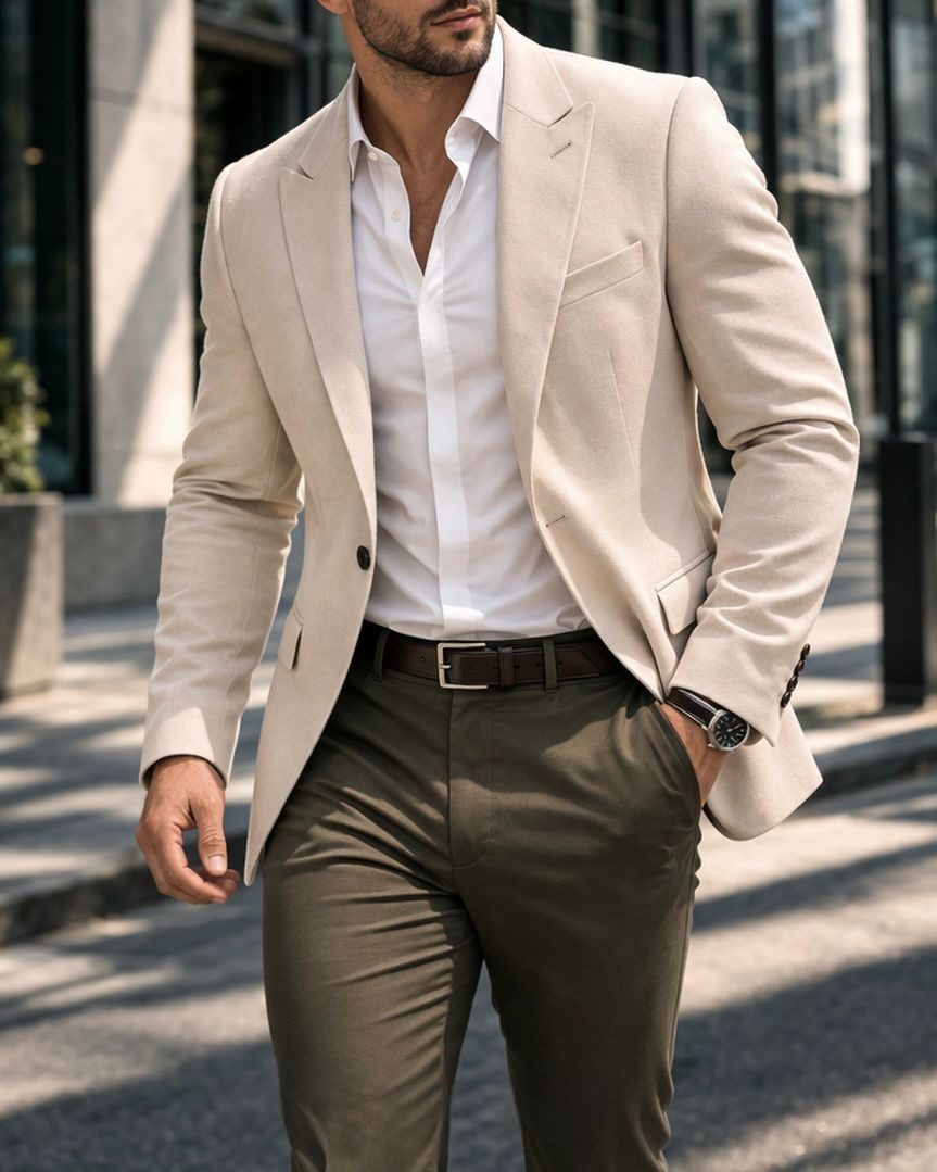 Refined Tailored Blazer – Beige gallery.thumbnail 4