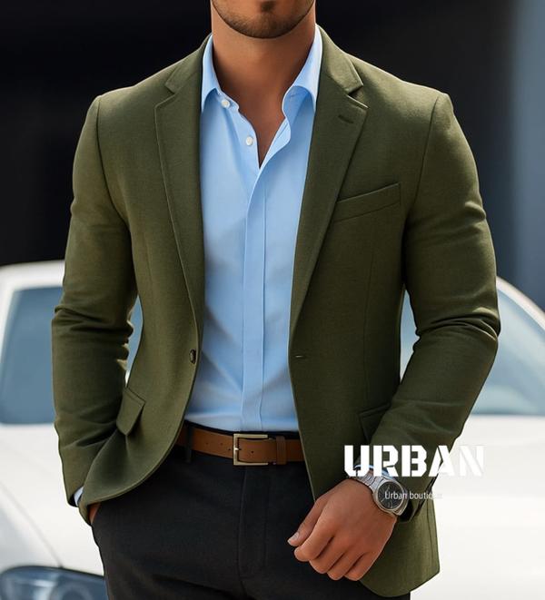 Khaki Slim Fit Blazer