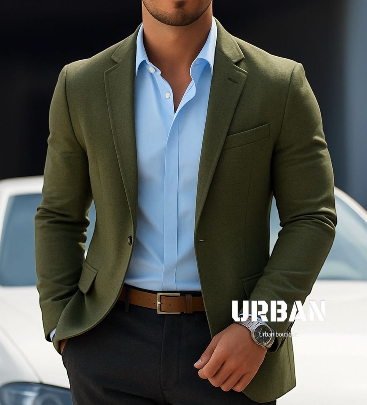 Khaki Slim Fit Blazer 1