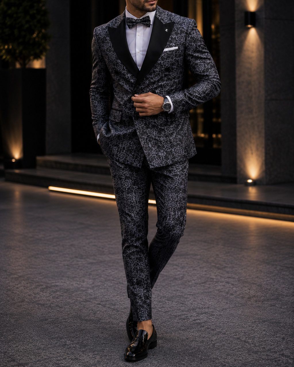 Grey Pattern Luxury Tuxedo 1