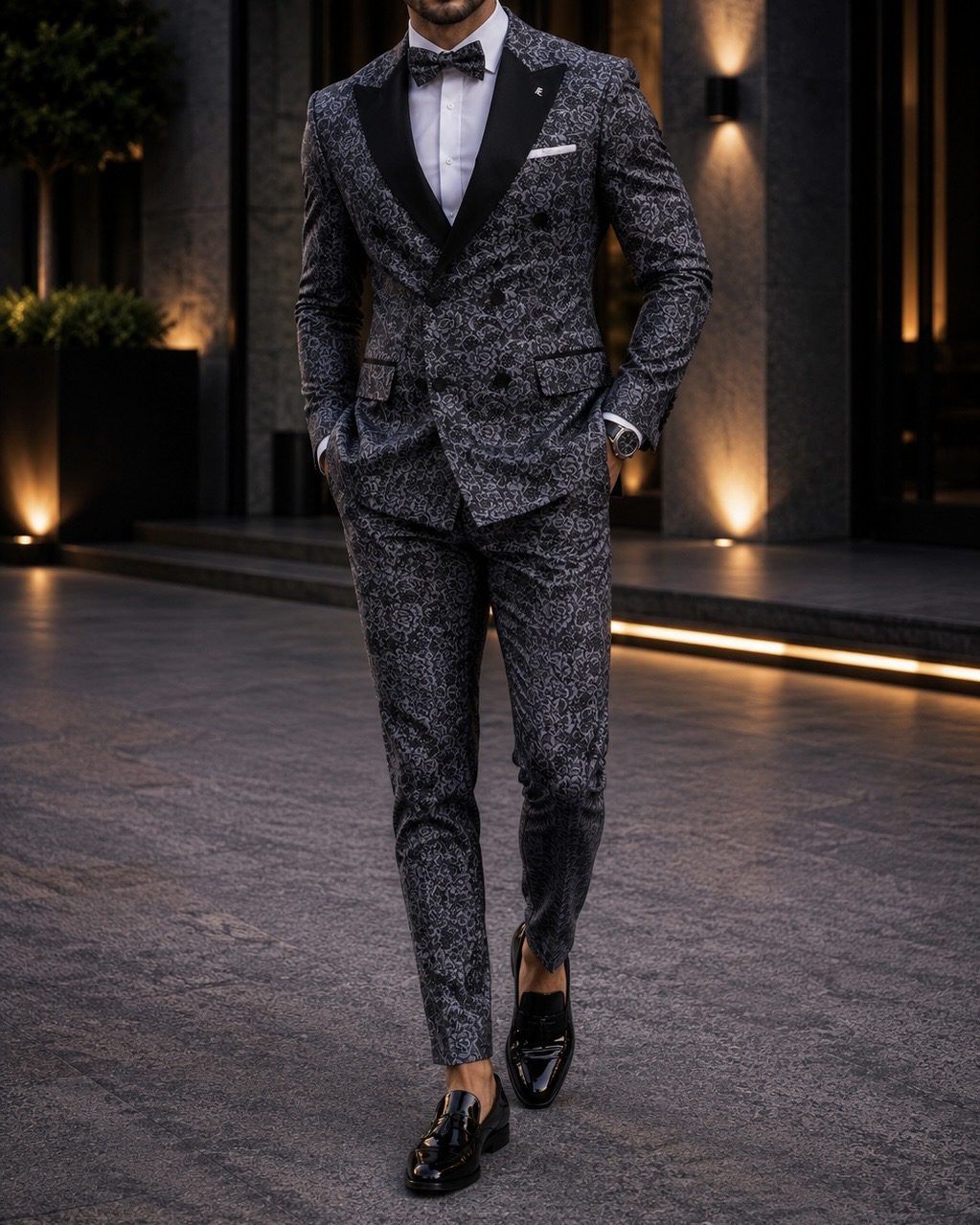 Grey Pattern Luxury Tuxedo gallery.thumbnail 2