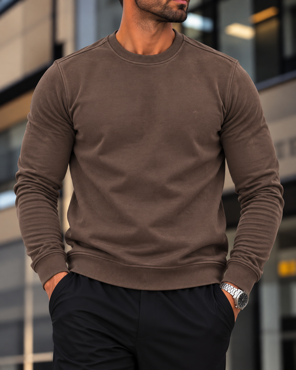 Brown PREMIUM CREWNECK SWEATSHIRT