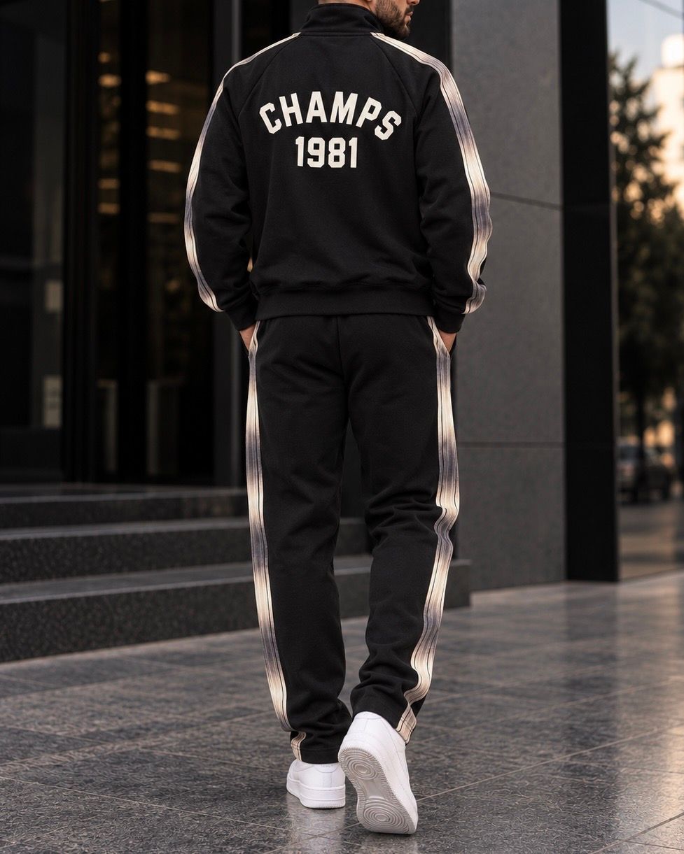 Black Gradient Stripe Tracksuit Set gallery.thumbnail 2