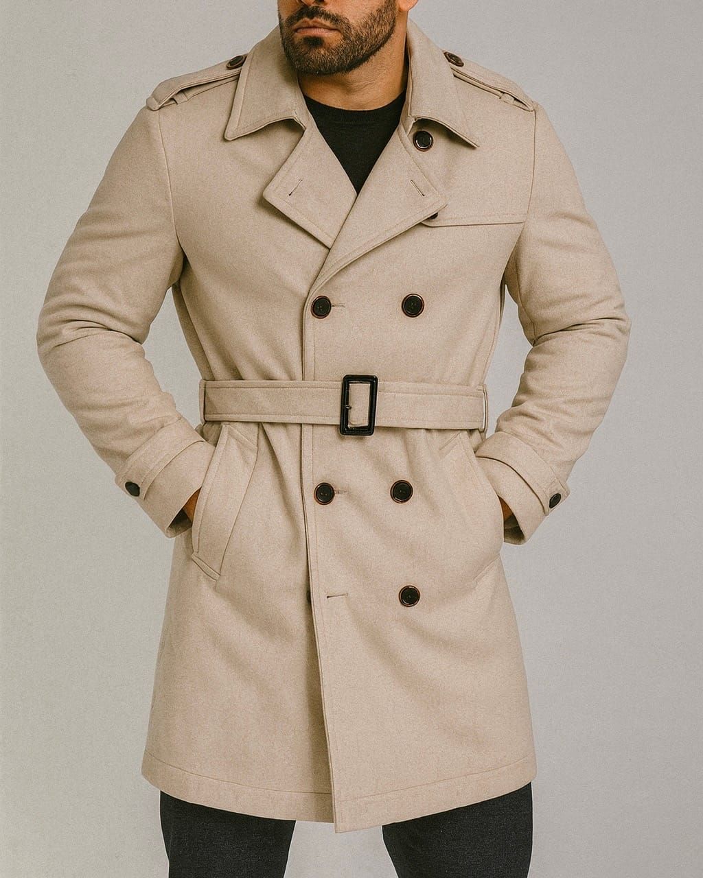 WOOL TRENCH COAT – BEIGE gallery.thumbnail 1