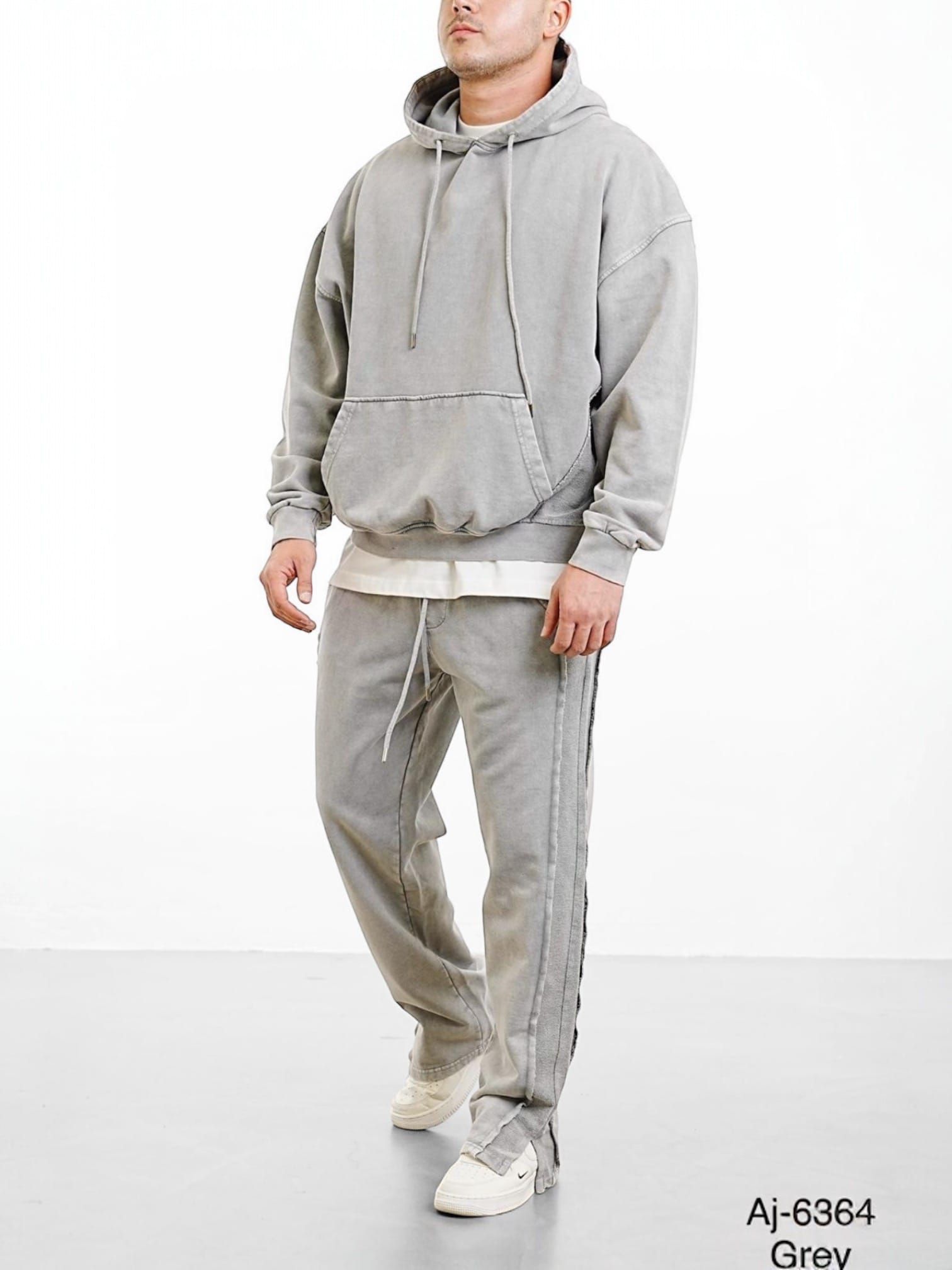Light Grey Oversized Hoodie & Pants Set gallery.thumbnail 2