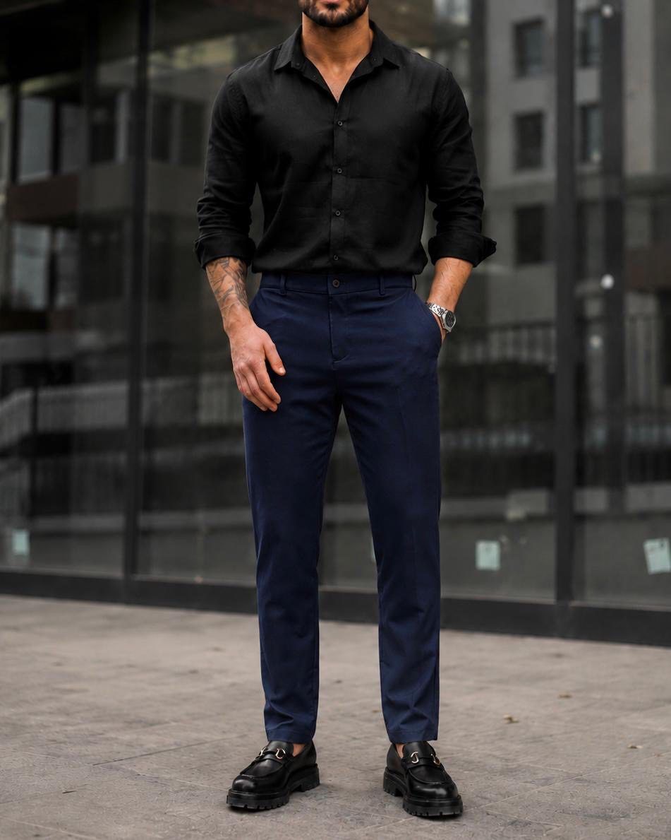 Tailored Essential Trousers – Navy Blue gallery.thumbnail 3