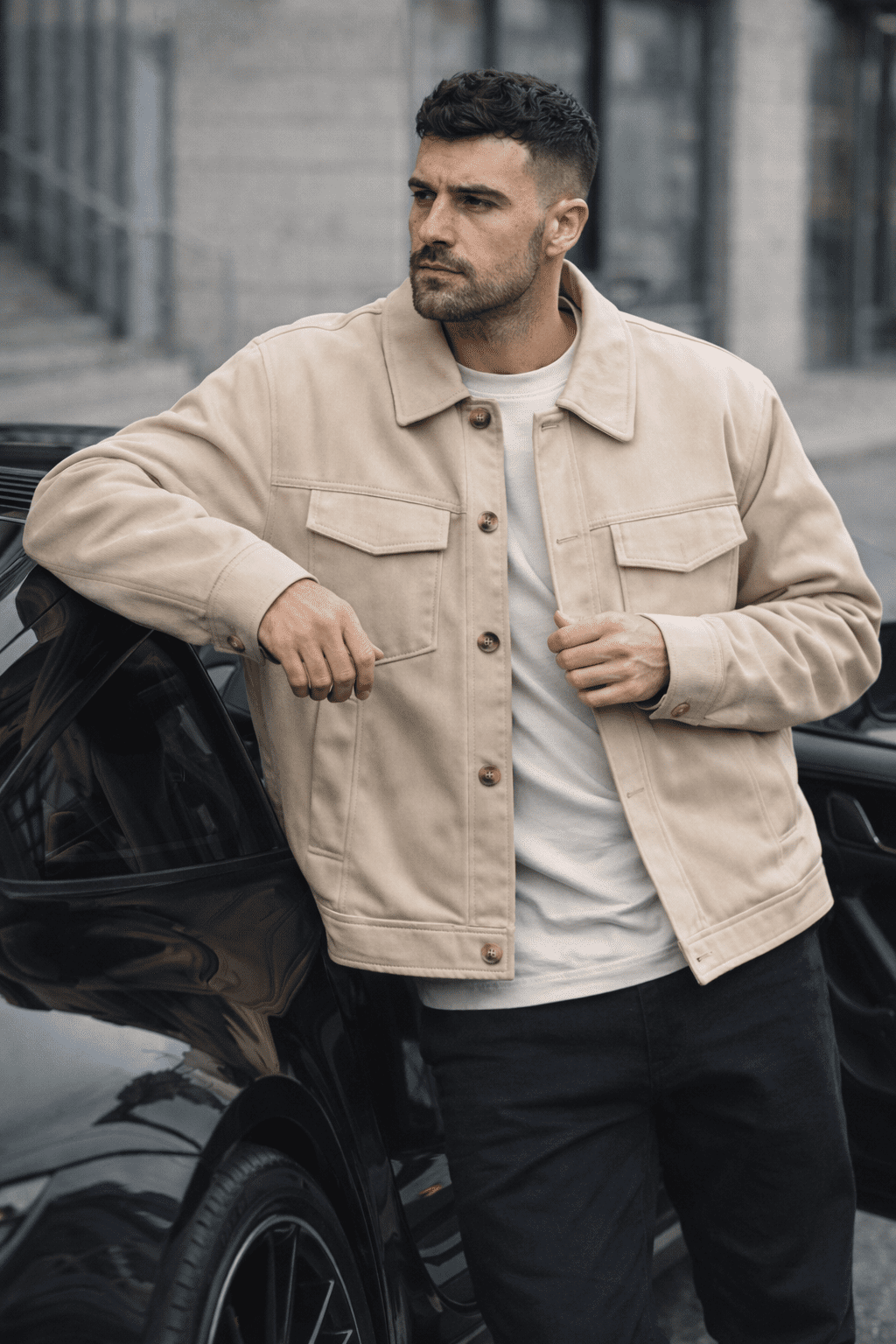 Modern Velour Jacket – Camel gallery.thumbnail 1